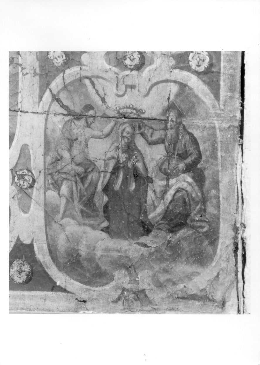 INCORONAZIONE DI MARIA VERGINE (dipinto, elemento d'insieme) di Steuchus Agostino (secondo quarto sec. XVII)