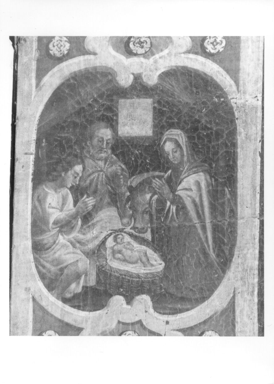 adorazione di Gesù Bambino (dipinto, elemento d'insieme) di Steuchus Agostino (secondo quarto sec. XVII)