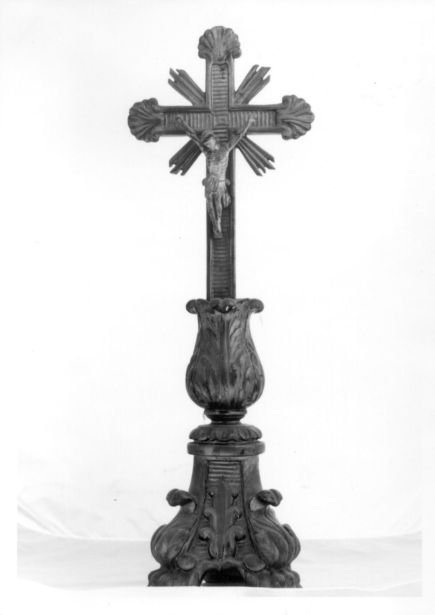 CRISTO CROCIFISSO (croce da tavolo, opera isolata) - bottega piemontese (seconda metà sec. XIX)