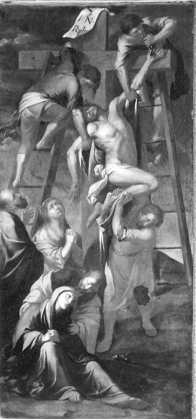 DEPOSIZIONE DI CRISTO DALLA CROCE (dipinto, opera isolata) di Taricco Sebastiano (ultimo quarto sec. XVII)