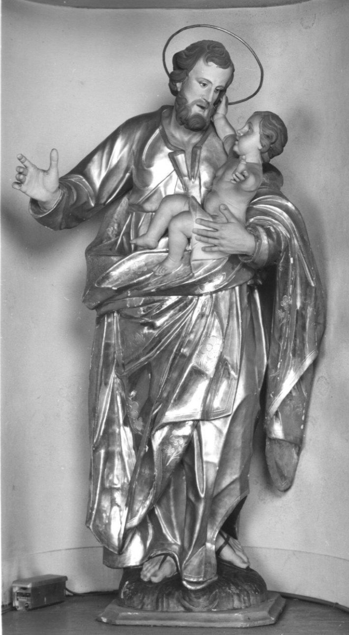 SAN GIUSEPPE CON GESU' BAMBINO (scultura, opera isolata) - bottega piemontese (primo quarto sec. XVIII)