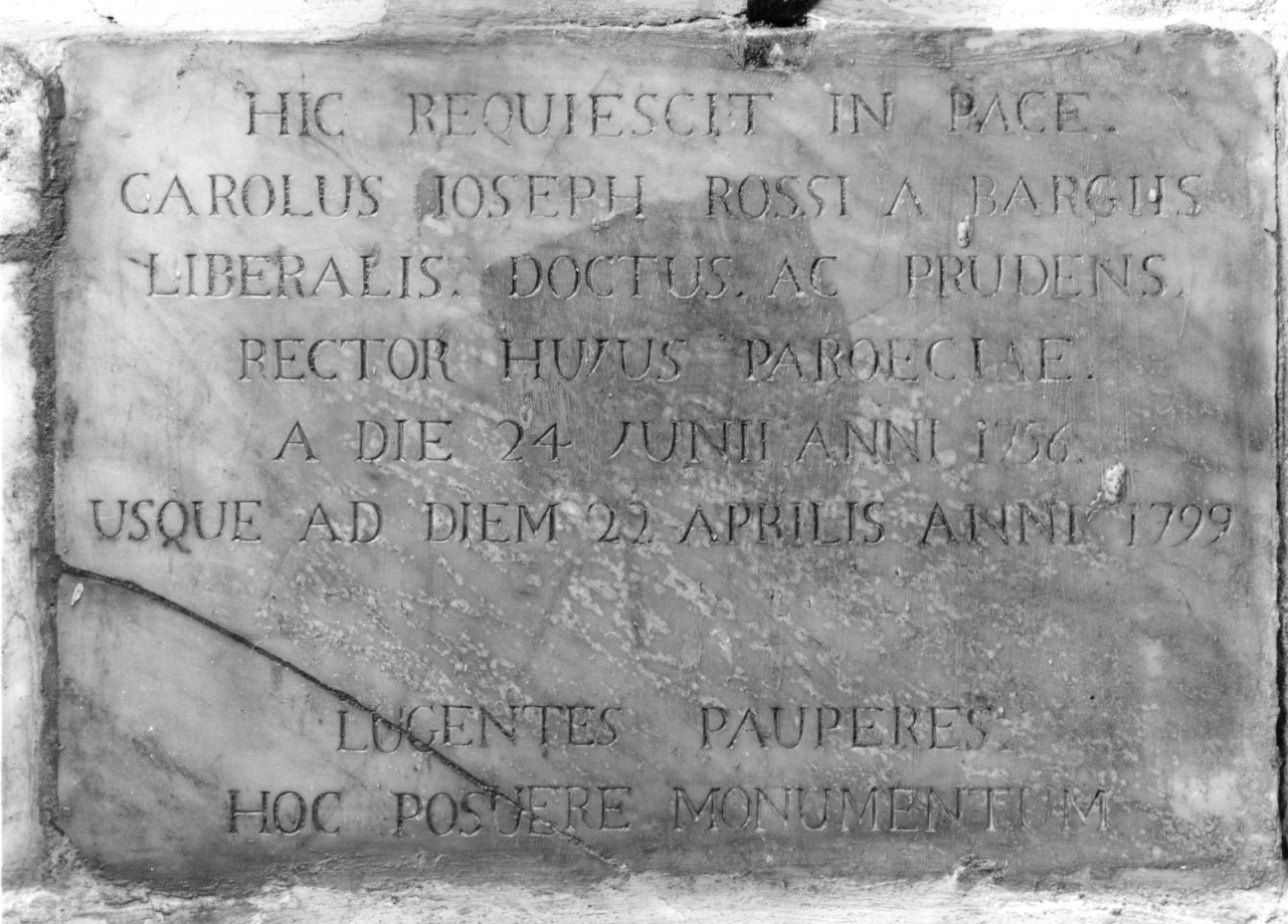 lapide tombale, opera isolata - ambito piemontese (fine sec. XVIII)