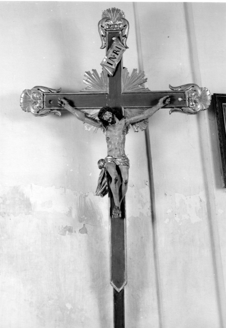 Cristo crocifisso dolente (croce processionale, opera isolata) - bottega ossolana (fine/inizio secc. XVIII/ XIX)