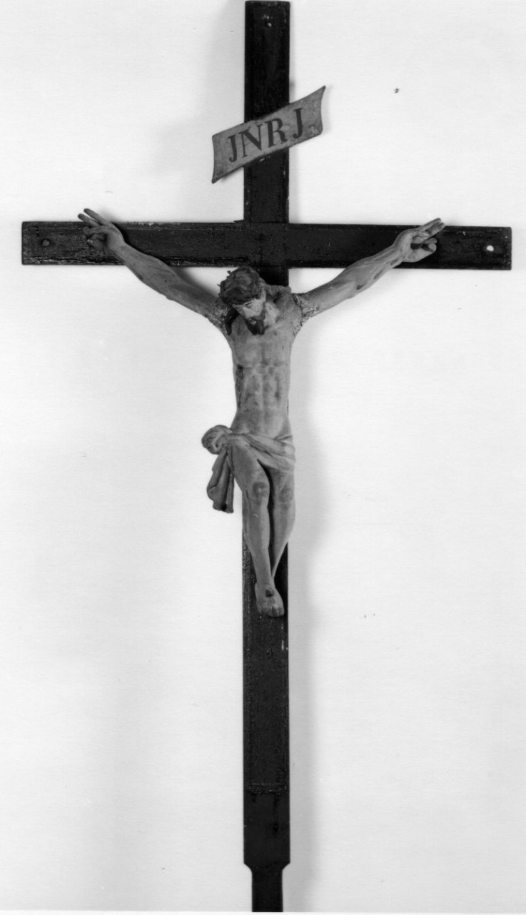 Cristo crocifisso dolente (croce processionale, opera isolata) - bottega ossolana (sec. XVIII)
