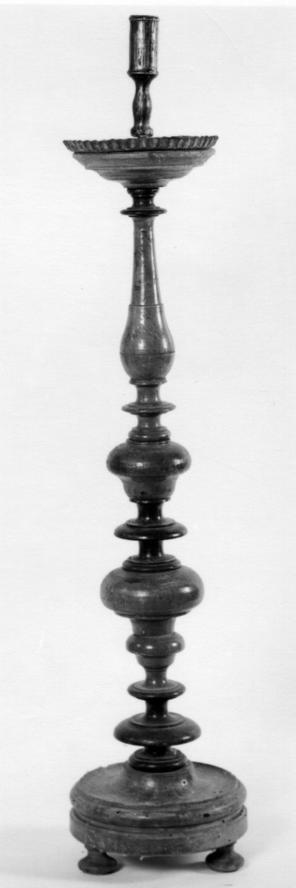 candeliere d'altare, serie - bottega ossolana (prima metà sec. XIX)