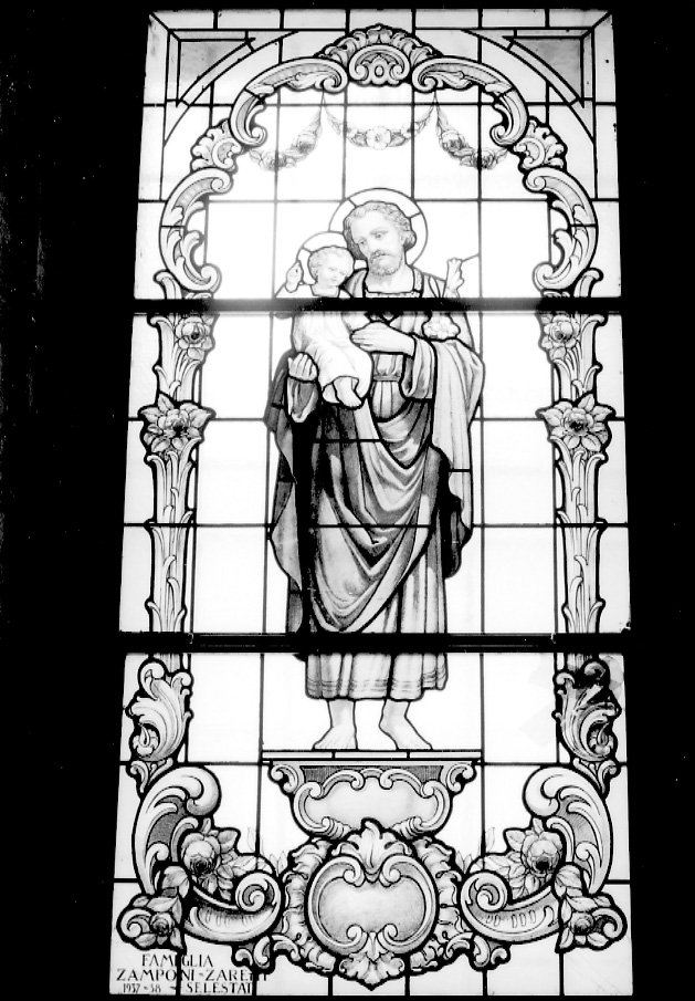 San Giuseppe e Gesù Bambino (vetrata, opera isolata) - bottega alsaziana (prima metà sec. XX)