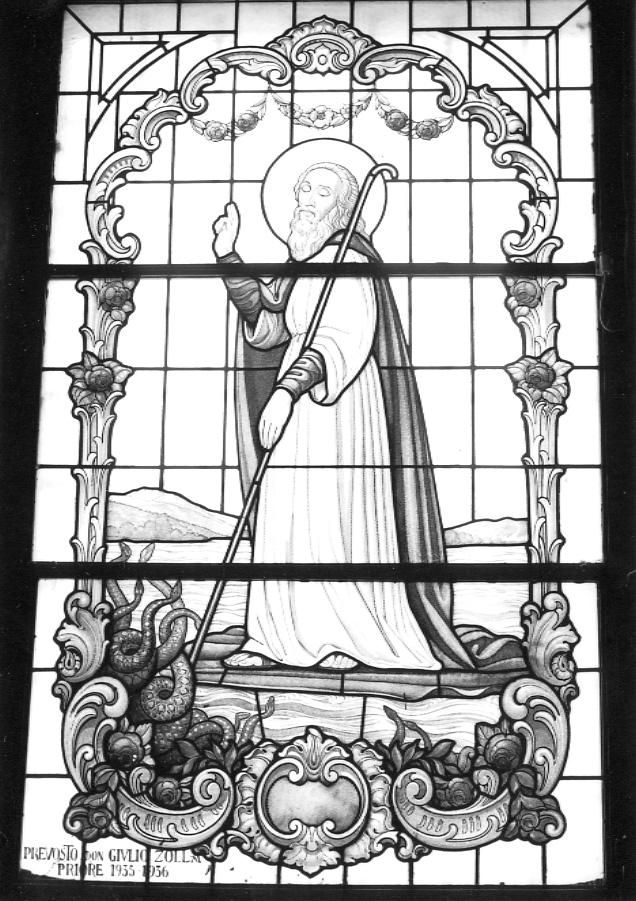 San Giulio (vetrata, opera isolata) - bottega alsaziana (prima metà sec. XX)