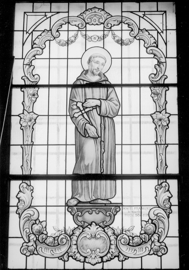 San Francesco d'Assisi (vetrata, opera isolata) - bottega alsaziana (prima metà sec. XX)