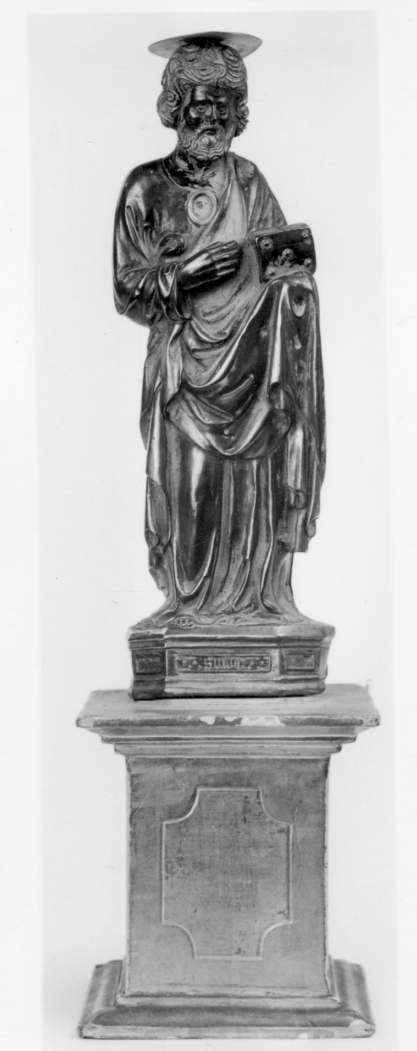 San Simone Apostolo (reliquiario - a statuetta, opera isolata) - bottega lombarda (metà sec. XV)