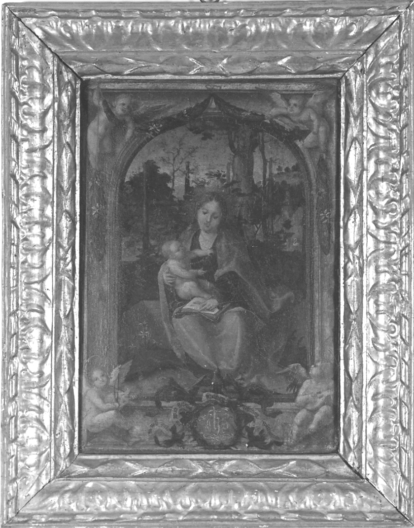 Madonna con Bambino e angeli (dipinto, opera isolata) - ambito fiammingo (fine/inizio secc. XV/ XVI)