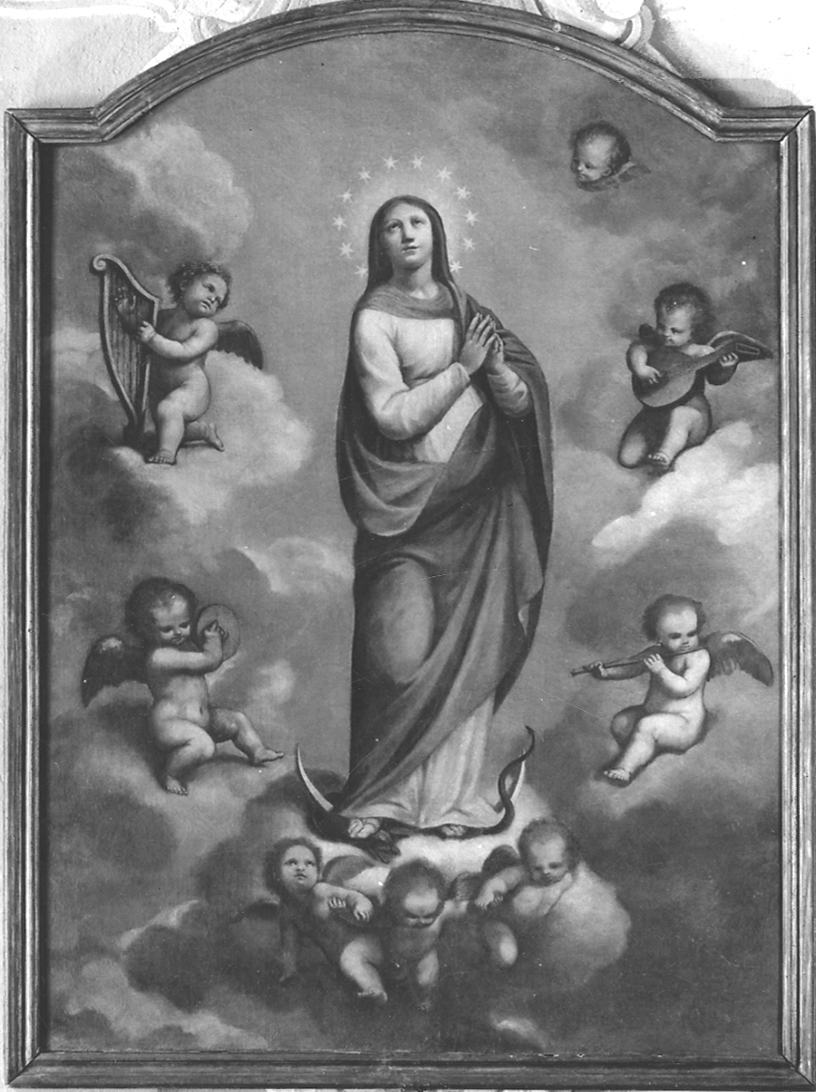 Madonna Immacolata con angeli musicanti (dipinto, opera isolata) - ambito piemontese (sec. XVIII)