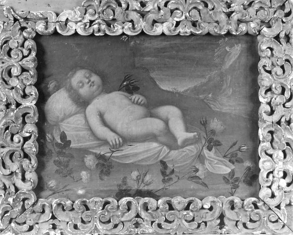 Gesù Bambino dormiente (dipinto, opera isolata) - ambito della Valsesia (fine/inizio, primo quarto secc. XVI/ XVII, sec. XVII)