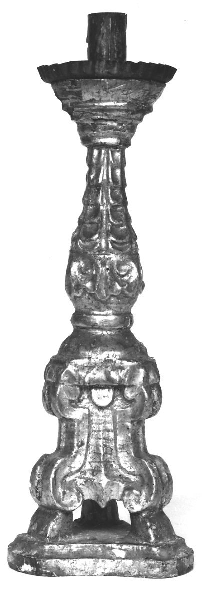candeliere, serie - bottega piemontese (fine/inizio secc. XVII/ XVIII)