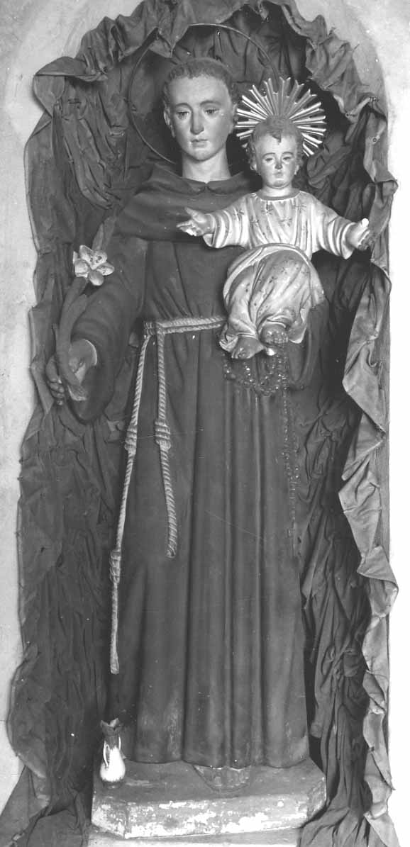 Sant'Antonio da Padova con il bambino (statua, opera isolata) - bottega torinese (ultimo quarto sec. XIX)