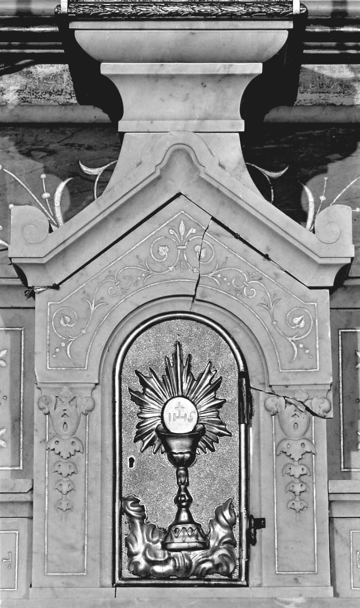 calice eucaristico (sportello di tabernacolo, opera isolata) - ambito piemontese (fine sec. XIX)