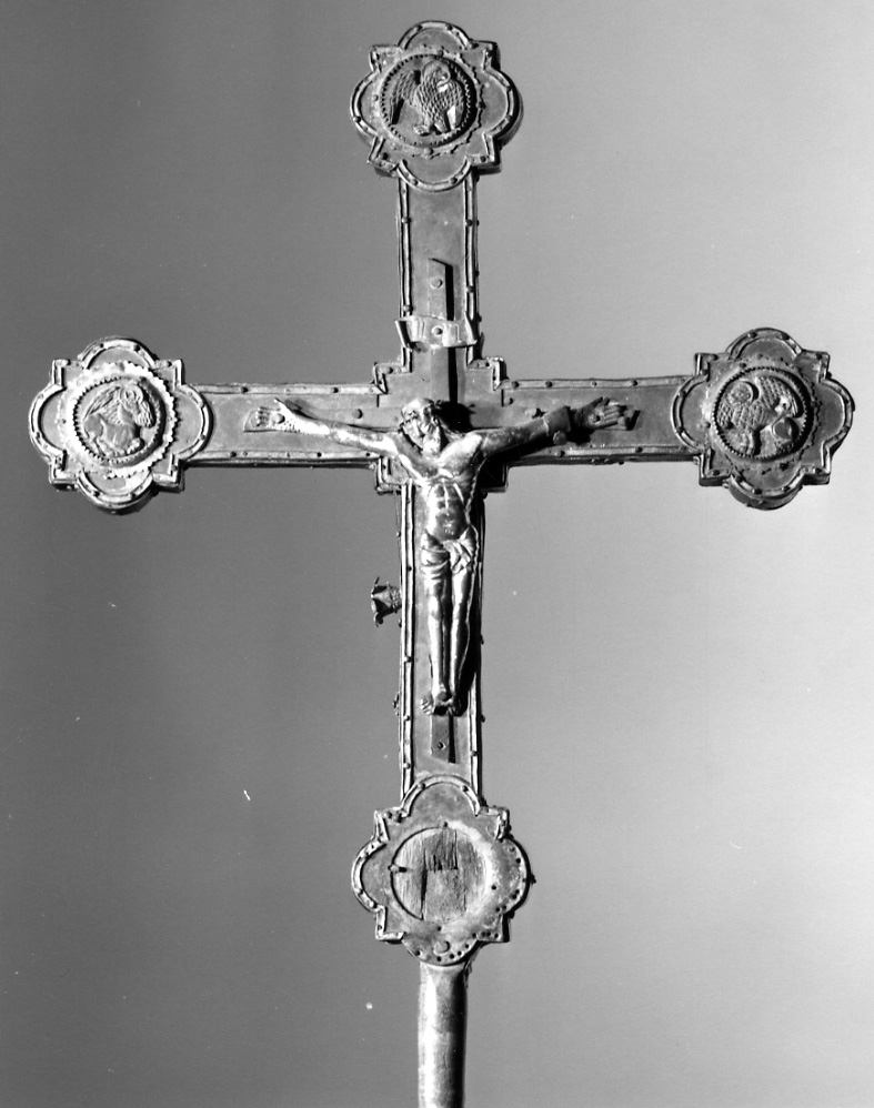 Cristo crocifisso (croce processionale, opera isolata) - ambito europeo (seconda metà sec. XV)