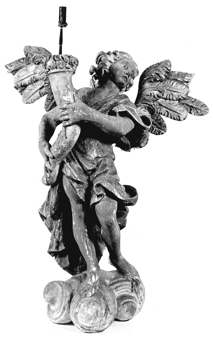 angelo reggitorcia (statua, serie) - ambito della Valsesia (prima metà sec. XVII)
