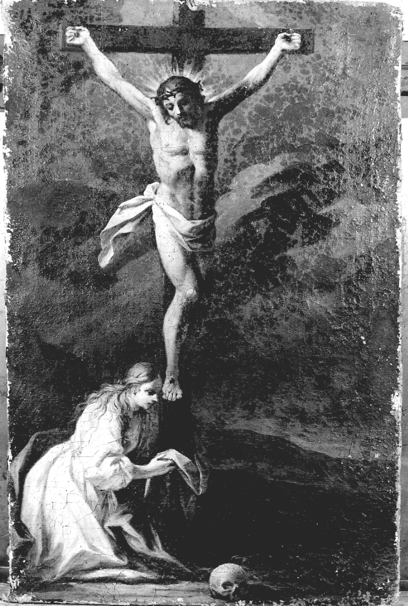 Santa Maria Maddalena ai piedi di Cristo crocifisso (dipinto, opera isolata) di Gianoli Pier Francesco (maniera) (seconda metà sec. XVII)
