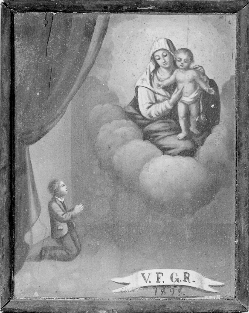 Madonna con Bambino intercede per guarigione (ex voto, opera isolata) - ambito della Val Sermenza (sec. XIX)