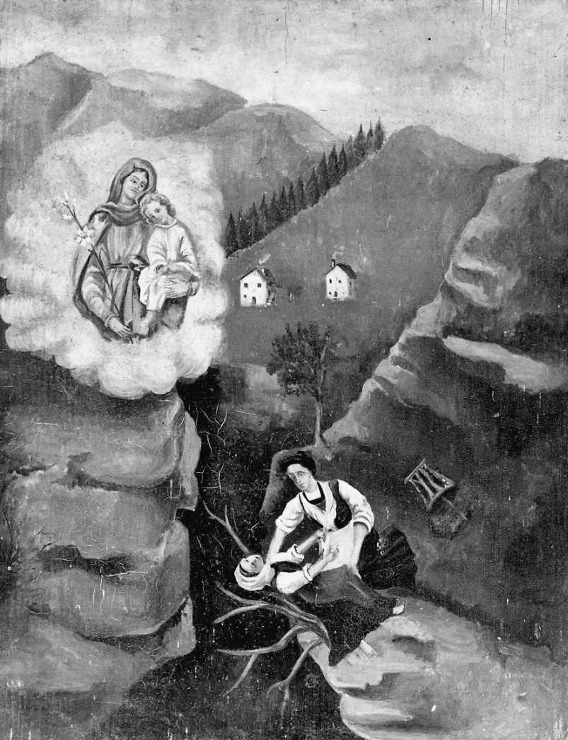 Madonna con Bambino interviene in un incidente (ex voto, opera isolata) - ambito della Val Sermenza (seconda metà sec. XIX)