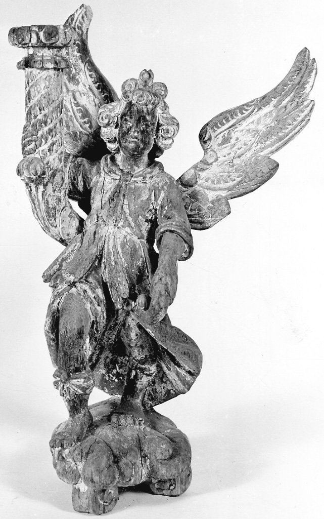 angelo reggitorcia (statua, serie) - ambito della Valsesia (prima metà sec. XVIII)