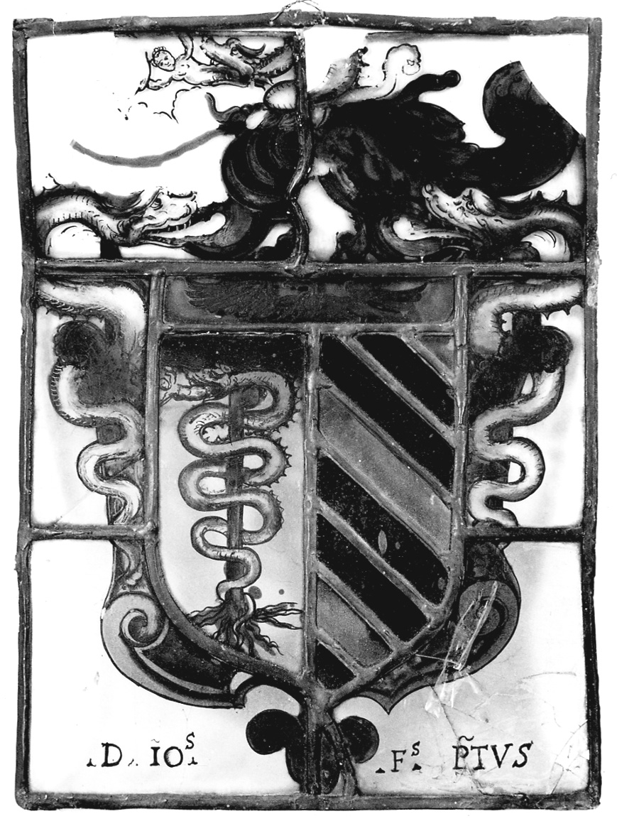 stemma gentilizio (vetrata, opera isolata) - ambito della Valsesia (sec. XVII)
