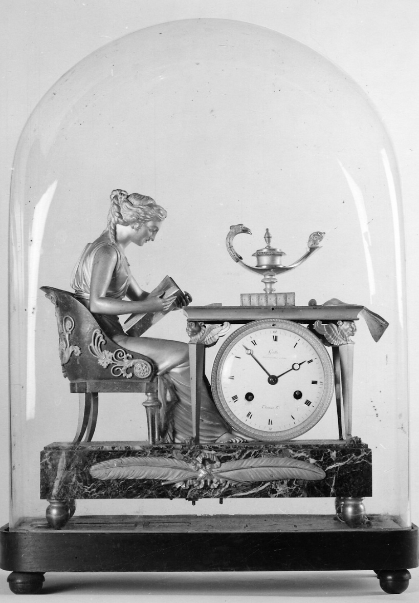 figura femminile seduta (orologio, opera isolata) di Galle Thomas (primo quarto sec. XIX)
