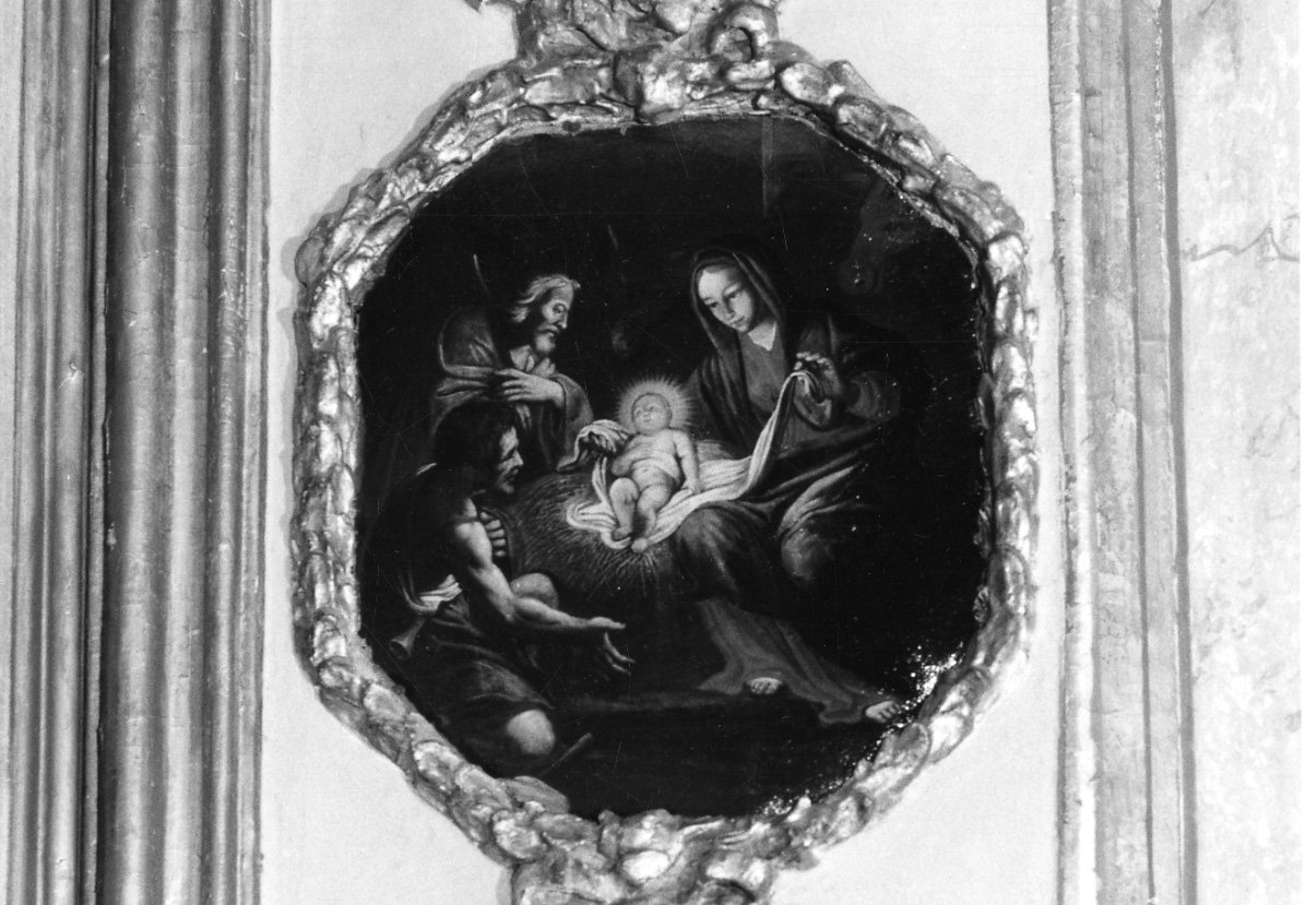 natività di Gesù (dipinto, elemento d'insieme) di Monevi Giovanni (terzo quarto sec. XVII)