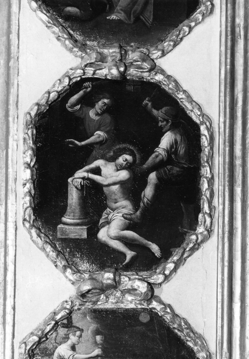 flagellazione di Cristo (dipinto, elemento d'insieme) di Monevi Giovanni (terzo quarto sec. XVII)