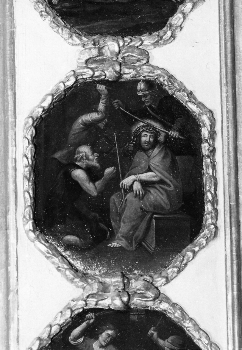 incoronazione di spine (dipinto, elemento d'insieme) di Monevi Giovanni (terzo quarto sec. XVII)