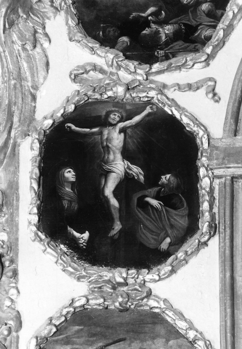 crocifissione di Cristo (dipinto, elemento d'insieme) di Monevi Giovanni (terzo quarto sec. XVII)