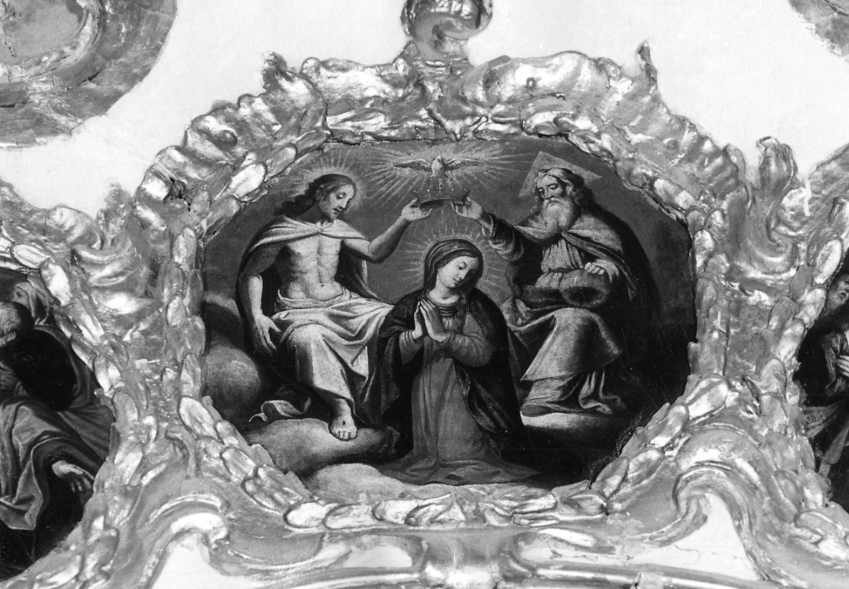 incoronazione di Maria Vergine (dipinto, elemento d'insieme) di Monevi Giovanni (terzo quarto sec. XVII)