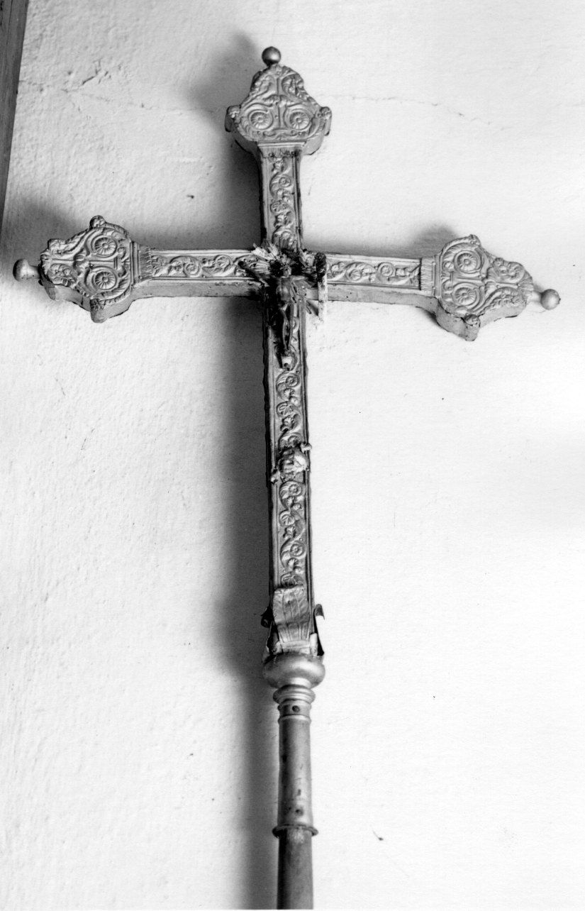 Cristo crocifisso dolente (croce processionale, opera isolata) - ambito ligure-piemontese (metà sec. XIX)