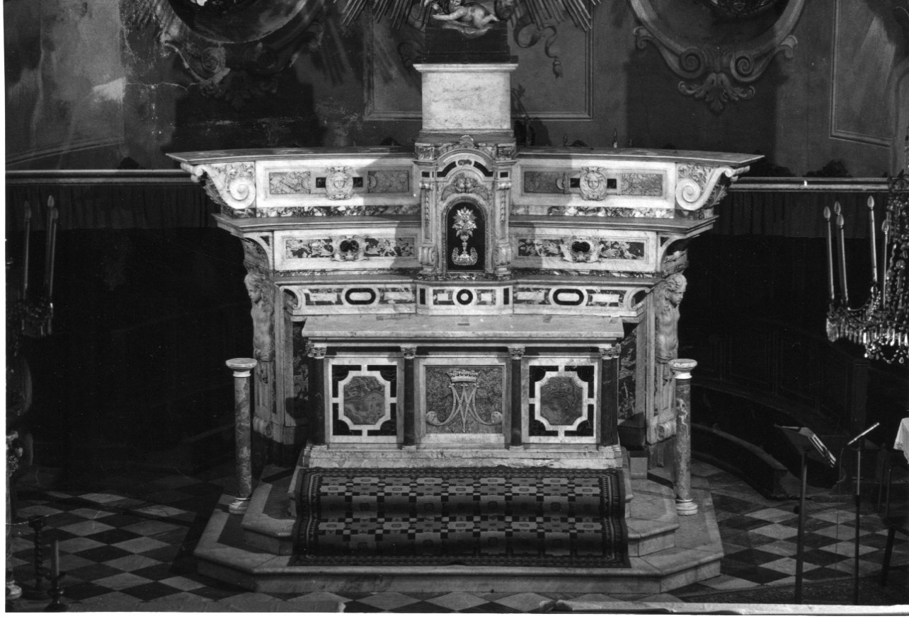 altare maggiore, opera isolata - ambito ligure-piemontese (seconda metà sec. XIX)