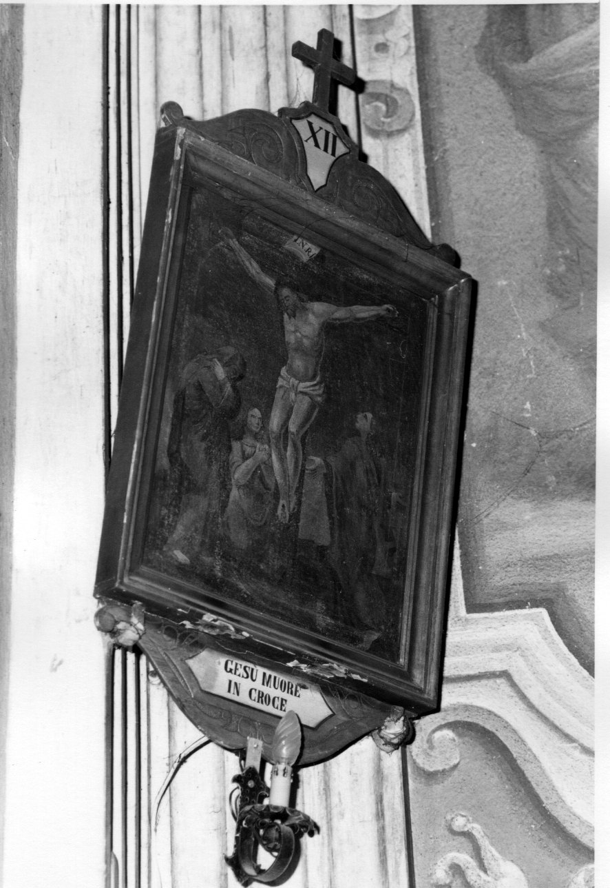 stazione XII: Gesù innalzato e morto in croce (dipinto) - ambito ligure-piemontese (fine/inizio secc. XIX/ XX)