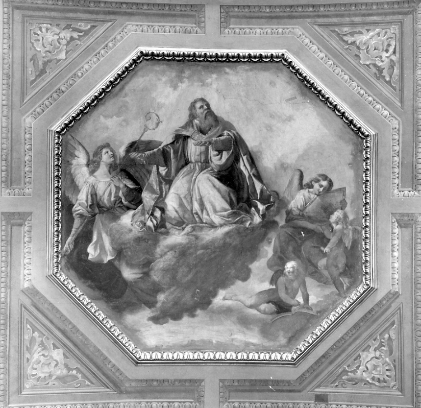 Santo vescovo (dipinto, elemento d'insieme) di Maggi Angelo (metà sec. XIX)