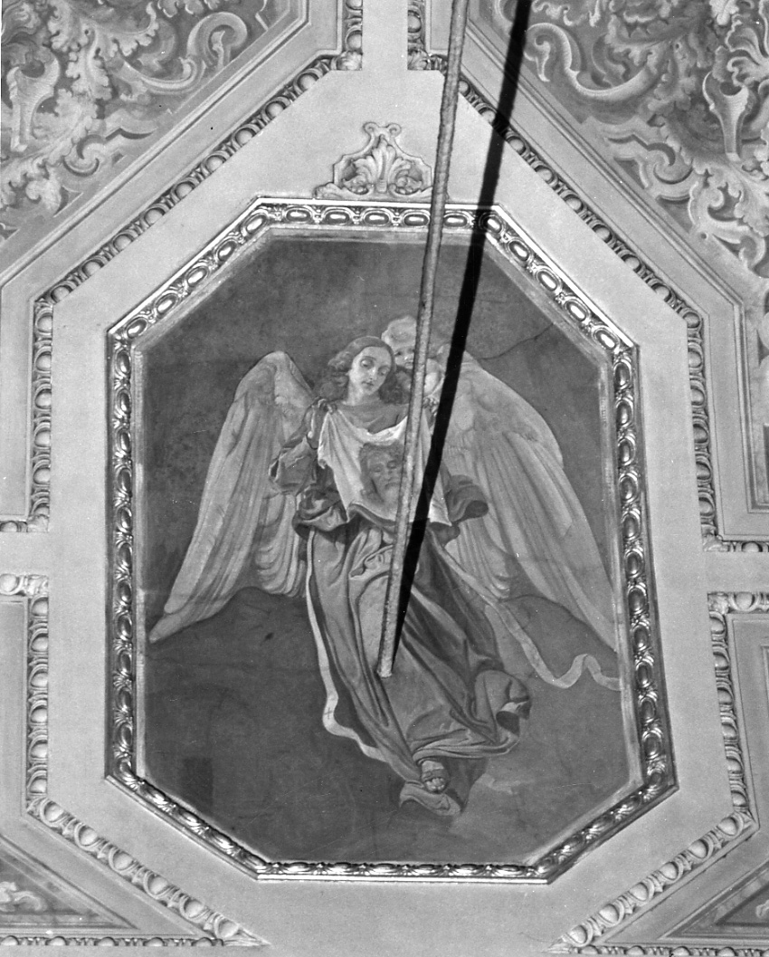 angelo con strumento della passione: corona di spine (dipinto, elemento d'insieme) di Maggi Angelo (metà sec. XIX)