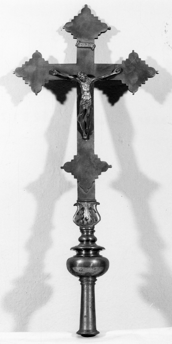 Cristo crocifisso dolente (croce processionale, opera isolata) - ambito tortonese (seconda metà sec. XIX)