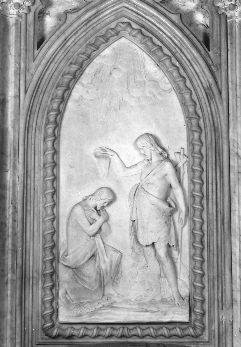 battesimo di Cristo (scultura, opera isolata) di Boffi Angelo (terzo quarto sec. XIX)