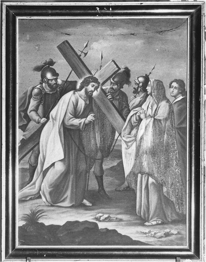 stazione IV: Gesù incontra la Madonna (dipinto, elemento d'insieme) - ambito piemontese (seconda metà sec. XIX)