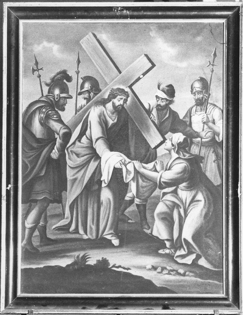 stazione VI: Gesù asciugato dalla Veronica (dipinto, elemento d'insieme) - ambito piemontese (seconda metà sec. XIX)