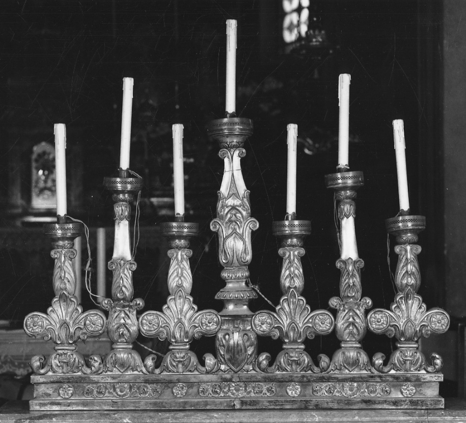 candelabro, serie - ambito piemontese (metà sec. XIX)