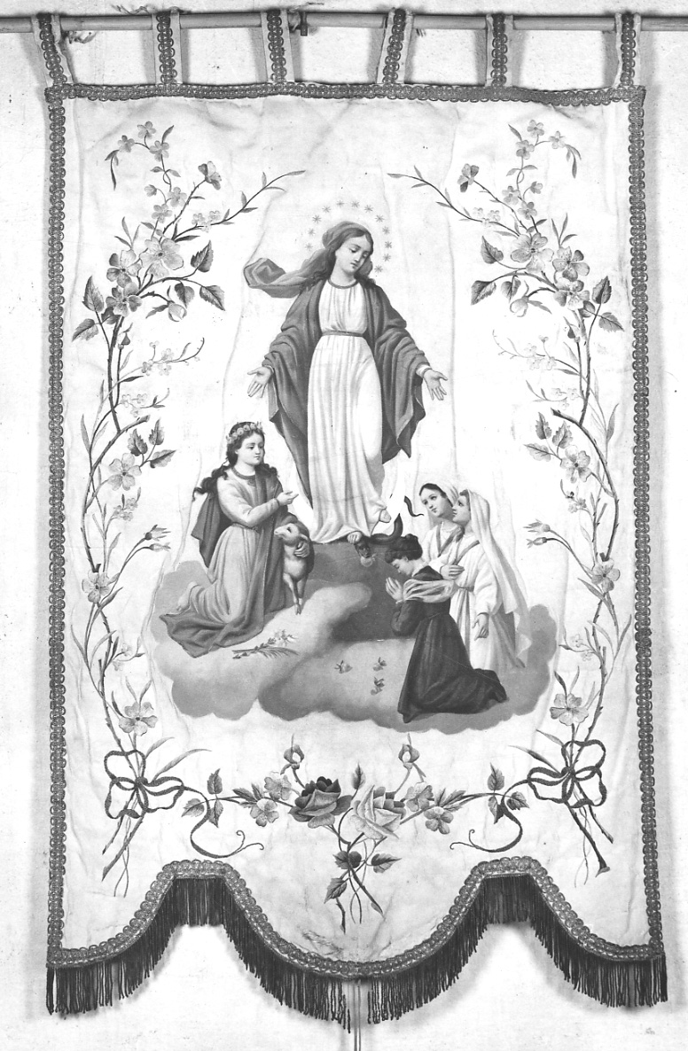 Madonna Immacolata, Sant'Agnese, Sant'Angela Merici e Figlie di Maria (decorazione pittorica, elemento d'insieme) - manifattura piemontese (primo quarto sec. XX)