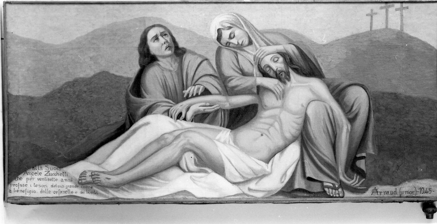 compianto sul Cristo morto (dipinto, opera isolata) di Arnaud Giovanni Battista il Giovane (metà sec. XX)