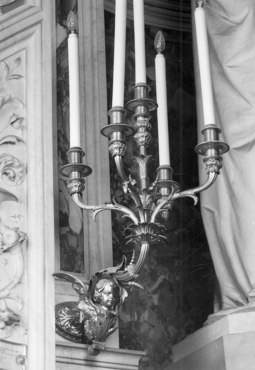 candeliere da parete di chiesa, serie di Mo Francesco (ultimo quarto sec. XIX)