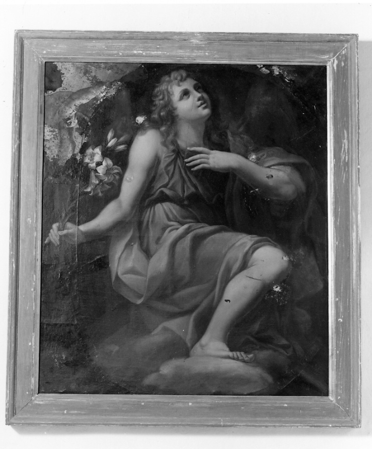 angelo annunciante (dipinto, opera isolata) - bottega piemontese (metà sec. XIX)