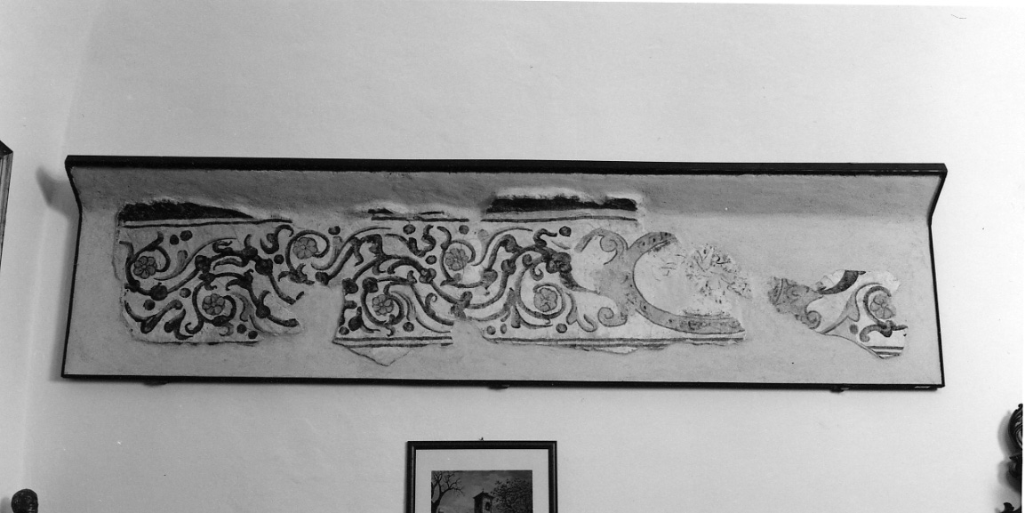 motivi decorativi a girali vegetali (dipinto, frammento) - bottega piemontese (seconda metà sec. XVII)