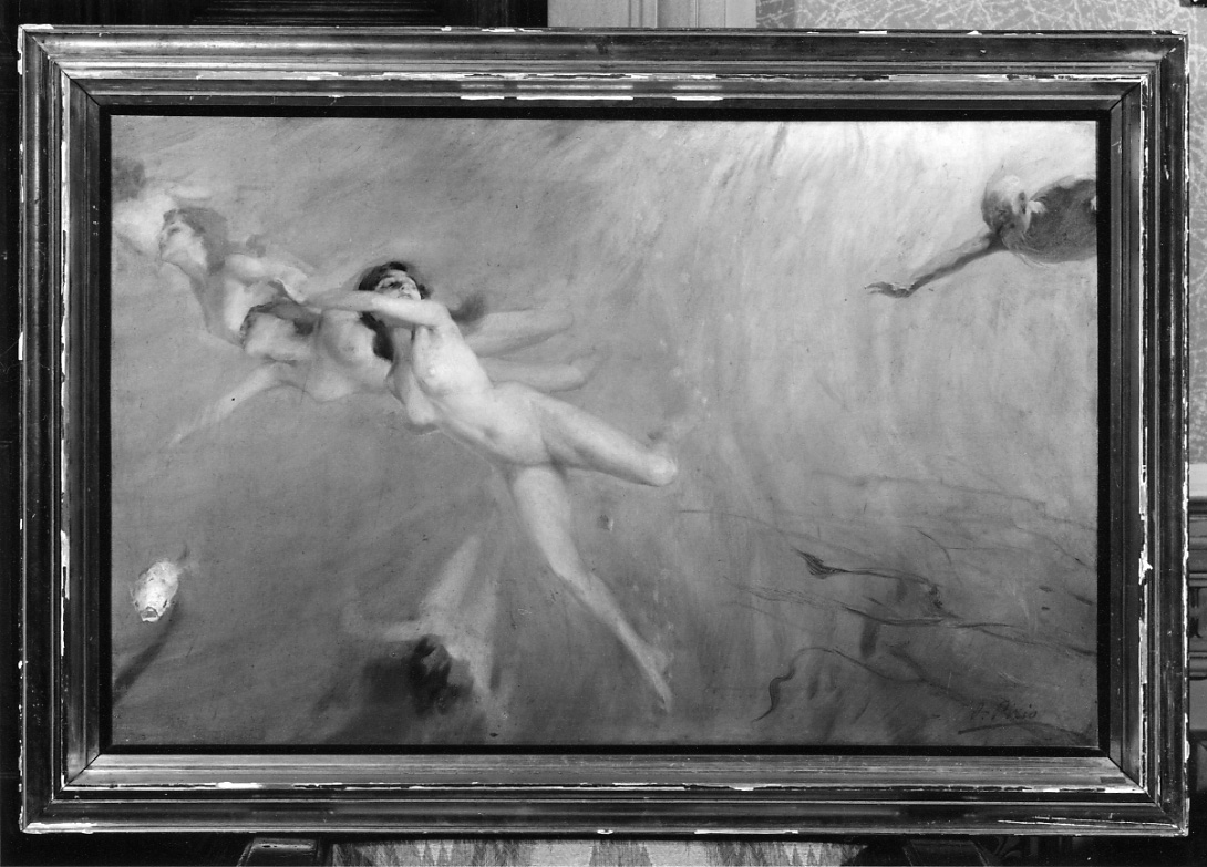 Sirene e Tritone (dipinto, opera isolata) di Pizio Oreste (primo quarto sec. XX)