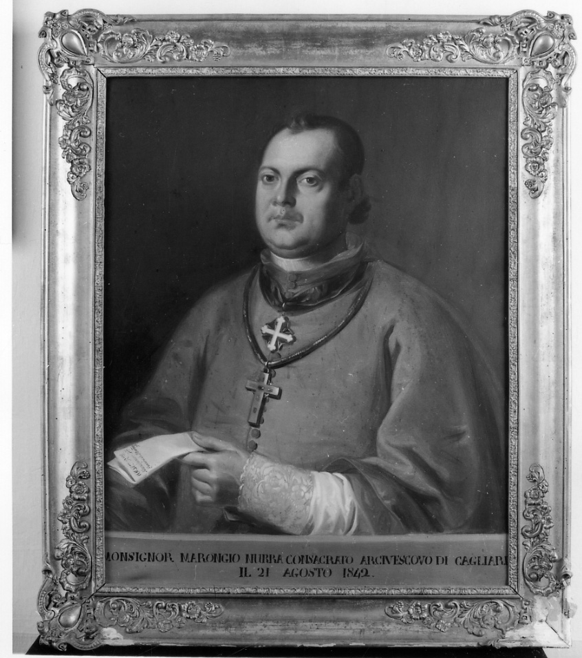 ritratto del vescovo Emanuele Marongio Nurra (dipinto, opera isolata) - ambito piemontese (metà sec. XIX)