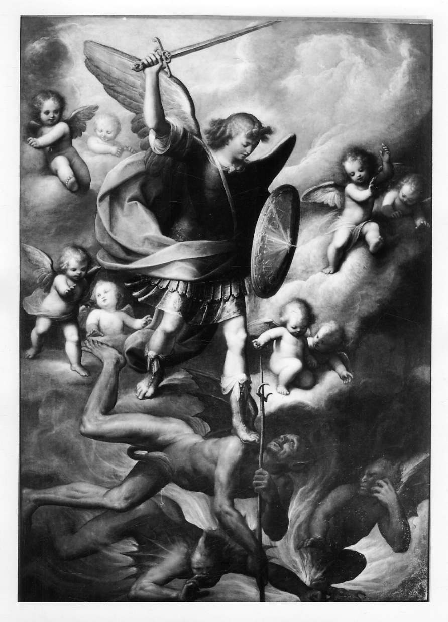 San Michele Arcangelo (dipinto, opera isolata) di Caccia Guglielmo detto Moncalvo (primo quarto sec. XVII)